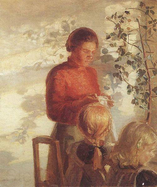 Anna Ancher Two Girls have Sewing Lesson